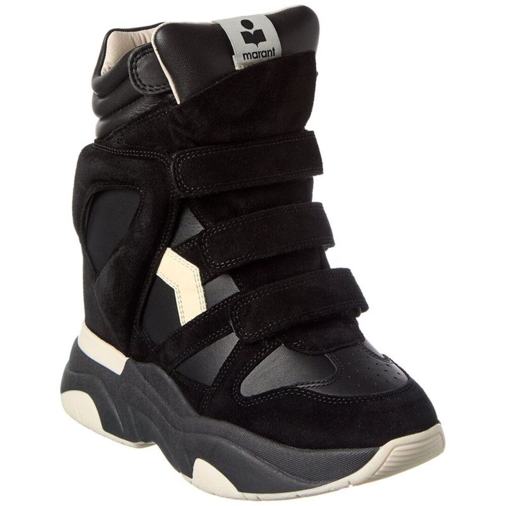 Isabel Marant Balskee Leather & Suede High-Top Wedge Sneaker